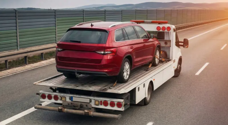 Guincho para carros em Blumenau – carro sendo carregado em plataforma